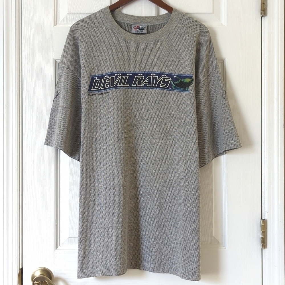 Majestic 1998 Vintage Tampa Bay Devil Rays Autographed Short Sleeve T-shirt XL